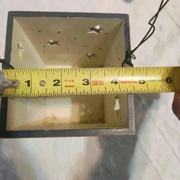 Vintage Wooden Snowman Luminary Tea light Candle Holder Votive 6" Primitive - Picture 5 of 5